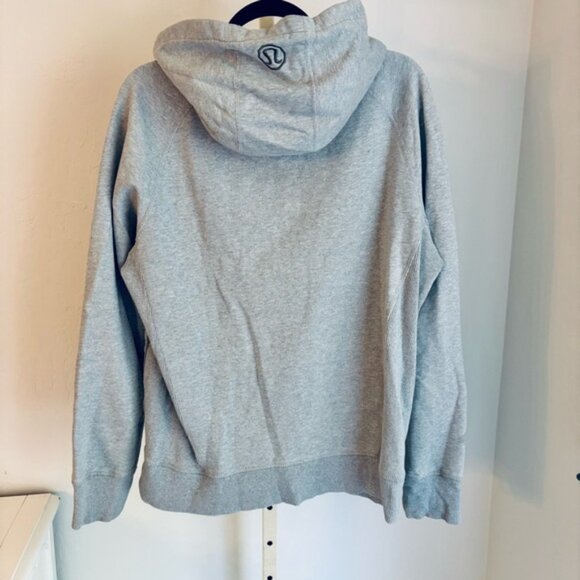 Lululemon Rare Men’e Heather Gray Zip/Snap Front Fleece Hoodie, Large - Picture 5 of 5